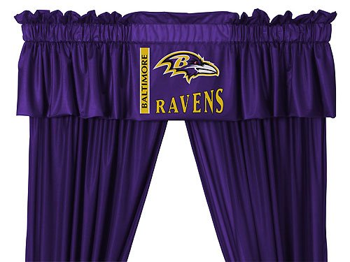 NFL Baltimore Ravens Curtain Set - 5pc Jersey Drapes/Valance Set
