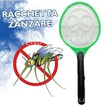 142943 RACCHETTA ZANZARE ELETTRICA MOSCHE FEBBRE DENGUE CORRENTE ESTATE MOSQUITO