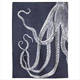 Baby Alpaca Octopus Throw in Indigo