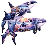 Steve Sundram Orcas At Play Shaped Jigsaw Puzzle 1000pc