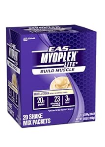 EAS Myoplex Lite Nutrition Shake, Vanilla Cream, 1.9 oz. packets, Pack of 20
