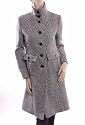 ANASTASIA BLACK WHITE WOOL TWEED WOMENS WINTER COAT