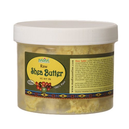 Raw Shea Butter 1 lb / 16 oz (Color: YELLOW) - Produced by Madina Industrial Corp.