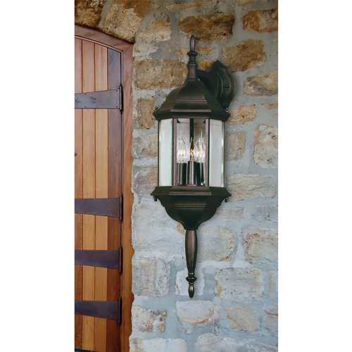 Kenroy Home 16267BL Custom Fit 5-In-1 3-Light Wall Lantern, Black