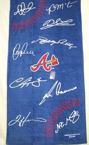 Forever Collectibles MLB Atlanta Braves 30X60 Printed Signature Ball Towel