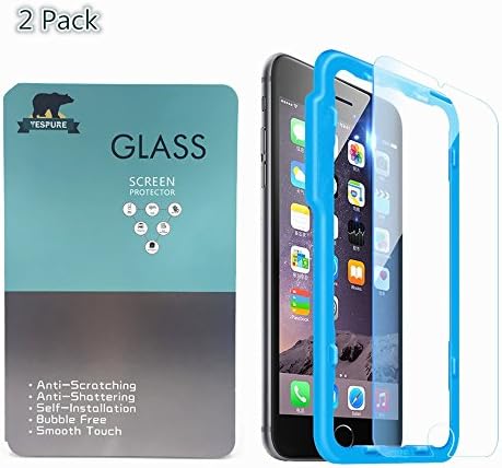 2-Pack Yespure Tempered Glass Screen Protector for iPhone 6 Plus High-Response Touch, Easy Bubble-Free Installation with Easy to Paste Tool(Retail Package)