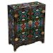 EXP Handmade Asian Furniture - 29" Ethnic Tibetan Style Black Lacquer Storage Cabinet / End Table