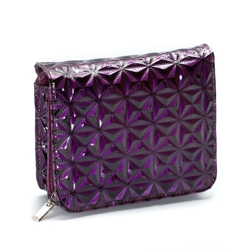 Purple 3D Diamond Cross Body Handbag W/Matching Cell Phone Case