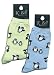 Fun Socks - Fun Dancing Penguins Socks by K. Bell in Light Blue