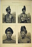 1879 ZULU DANDIES MODES WEARING HAIR MEN ANTIQUE PRINT