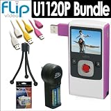 Pure Digital U1120P Ultra Series 120 Minute Digital Camcorder Pink + Accessory Bundle