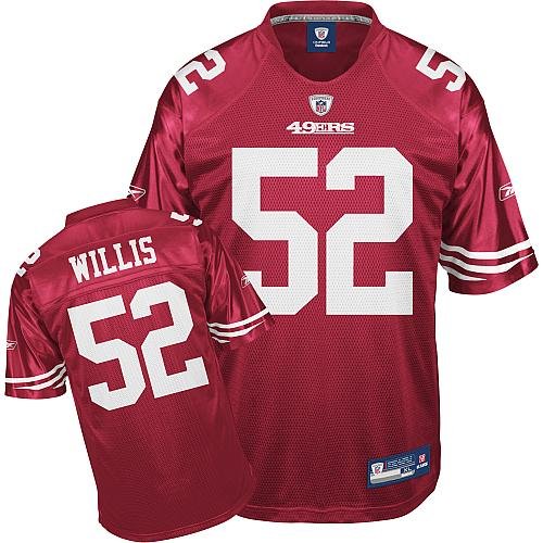 Patrick Willis #52 Red San Francisco 49ers Reebok NFL Premier All Stitched Replica Jersey - X-LARGE