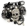 Broche Epingle de S�ret� Breloque T�te de Mort, Ch&hellip de Avalaya