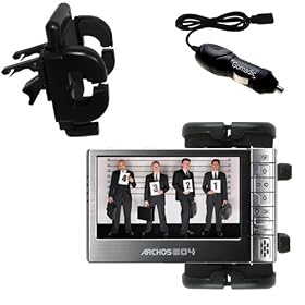 Archos 604 Auto Vent Holder with Car Charger - Uses Gomadic TipExchange by Gomadic for the Archos 604