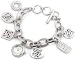 AK Anne Klein 108613CHRM AK Anne Klein Womens Silver-Tone Charm Bracelet Watch 108613CHRM