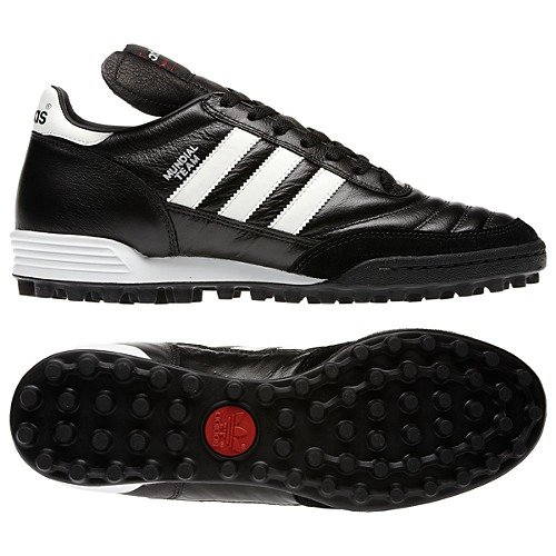 adidas Men's Mundial Team Soccer Shoe,Black/Run White/Red,7.5 M