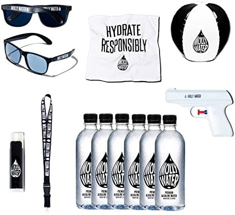 Molly Water Summer Pack 8.5 ph Premium Alkaline Water Sports Drink with Magnesium and Electrolytes 16.9 Oz - 6pack