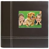 Modena, Faux Leather Photo Album 9x9", Holds 200 4x6" Pictures - Black