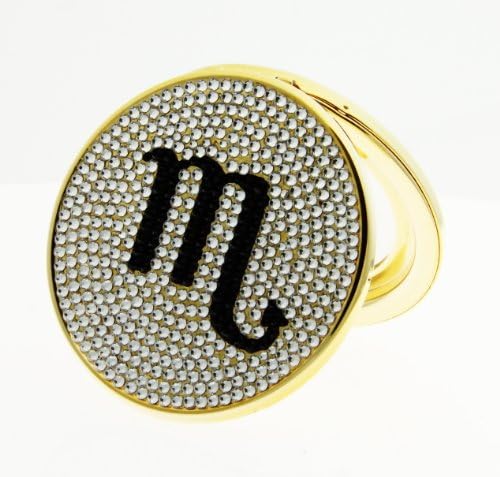 Limted Time 50% OFF! Crystal Encrusted Zodiac Sign Compact Round Mirror Scorpio Sign Covered with over 500 brilliant Swarovski Elements 3x Beauty Mirror