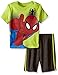 Marvel Little Boys' Spiderman Mesh Short Set, Green, 6