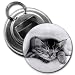 SLEEPING KITTEN Pencil Sketch Art 2.25 inch Button Style Bottle Opener