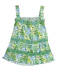 Girls Cotton/Polyester Summer Sleeveless Checkered Print Floral Print Tiered  Dress