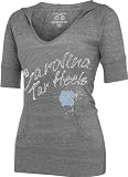 North Carolina Tar Heels Women's Heather Grey Half Sleeve Tri-Blend Hooded Sweatshirt
