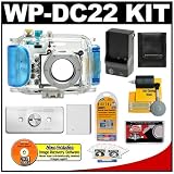 Canon WP-DC22 Waterproof Case with Spare NB-4L Battery + WW-DC1 Waterproof Case Weights + Cameta Bonus Accessory Kit for PowerShot SD1100 IS Digital Camera