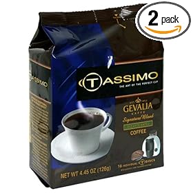 Gevalia Signature Blend Decaf Coffee, T-Discs for Tassimo Hot Beverage System, 16-Count Packages (Pack of 2)