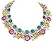 QIYUN.Z Luxury Drop Oval Rhinestone Bling Sparking Gold Tone Chain Bib Choker Necklace