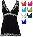 Embroidered Stretch Cotton Bohemian Tank Top