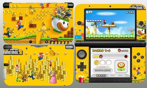Super Mario Bros Gold 3DS XL Vinyl Skin Decal Sticker for 3DS XL