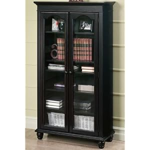 Harwick Six shelf Bookcase With Glass Doors, SIX-SHELF, BLACK by Home Decorators Collection