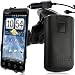 Wicked Chili SET: HTC Evo 3D Smartphone KFZ Halterung / Autohalterung (vibrationsfrei, kompatibel mit Bumper & Case, 360 Grad drehbar) mit KFZ Ladekabel (1000mAh, 12V, 24V) und PU Leder Etui Tasche