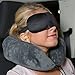 Jeddy Gear Travel Pillow & Carrier Bag in One! - Memory Foam Airplane Travel Pillow w Attached Carry Bag - Bonus Eye Mask & Ear Plugs