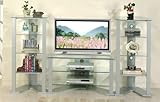 IMAGE OF 3pcs Entertainment Center Set - Silver Finish