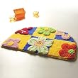 Naomi - [Yellow / Blue Flowers] Kids Room Rugs (15.7 by 24.8 inches)