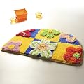 Naomi - [Yellow / Blue Flowers] Kids Room Rugs (15.7 by 24.8 inches)