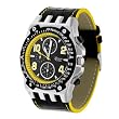 Geneva Platinum Men's Colored Stitch Leather Watch