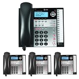 AT&T 1070 Corded Phone with Party Conferencing and 200 Contact Memory in Black & Silver 4-Pack