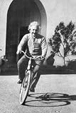 Albert Einstein (Bicycle) Art Poster Print - 24" X 36"