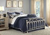 Full Size Metal Bed with Frame - Chester Traditional Design in Creme Brulee Finish