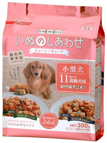 いぬのしあわせ ジューシーキューブ小型犬11歳からの高齢犬用(半生タイプ)