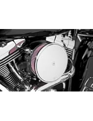 Automotive Parts and Accessories: Arlen Ness Billet Sucker Stage II Air Filter Kit with Steel Cover - Smooth Chrome - Red Filter 18-818 - Arlen Ness