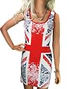 Ladies Union Jack Flag Jubilee Olympics Short Mini Dress Or Long Top (8 - 10)