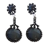Fashion Jewelry - Women's Green Stone Dangle Fashion Earrings 3 Inches (1 pair)