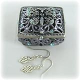 Sterling Silver Celtic Drop Earrings inside a Celtic Butterfly Box set with S...