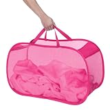 Whitmor 6754-984-FGPK Pop N Fold Laundry Basket, Feel Good Pink