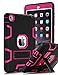 iPad Mini Case,iPad Mini 2 Case,iPad Mini 3 Case,iPad Mini Retina Case,BENTOBEN[ Kickstand Feature],Shock-Absorption/High Impact Resistant Hybrid Three Layer Protective Case Cover(Black+Rose)