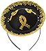 Beistle Sombrero Headband, Mexican Fiesta Headwear for Cinco De Mayo and Taco Tuesdays and Spanish themed Parties, Black/Gold, One Size